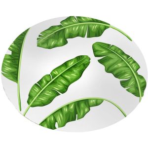 Tropische Plant Bladeren Patroon Ronde Flanel Badkamer Keuken Tapijt 80 Cm Milieuvriendelijk, Veilig En Reukloos #30