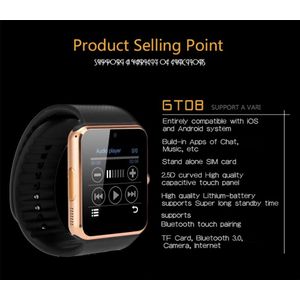 Smart horloge met touchscreen Bluetooth Camera muziek mannen pols smartwatch