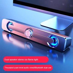 Usb Bedrade Krachtige Computer Speaker Stereo Subwoofer Bass Speaker Surround Sound Bar Doos Led Voor Tv Pc Laptop Telefoon Tablet MP3