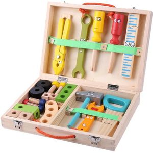 Kids Baby Hout Reparatie Set Tool Multifunctionele Speelgoed Draagbare Reparatie Tool Box Cartoon Jongen Educatief Speelgoed Voor Jongen Puzzel Speelgoed