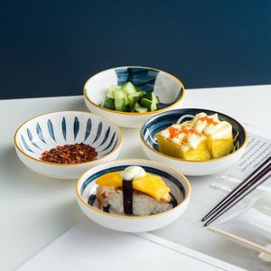 Japanse Servies Keramische Onderglazuur Kleur Saus, Gekruid Smaak Ronde Schotel Soja Azijn Platen Kleine Mosterd Tarwegras Kom B