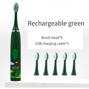 Creatieve Wassen Kinderen Elektrische Tandenborstel Draagbare Ultrasone Oplaadbare Soft Haar Cartoon Tandenborstel