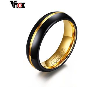 Vnox mannen Dunne Ring 6 MM Zwart Wolfraamcarbide Ringen voor Mannen Wedding Party Sieraden