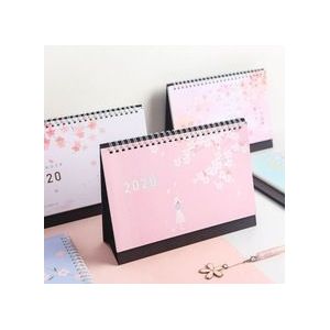 Mooie Cherry Patroon Staande Papier Dubbele Spoel Kalender Memo Dagelijkse Schema Tafel Planner Jaarlijks Agenda Bureau Organizer