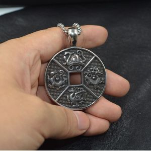 316L Rvs Heren Kettingen Ketting Hangers Vier God Beest Punk Rock Hip Hop Zilveren Amulet voor Mannelijke Jongen Mode sieraden