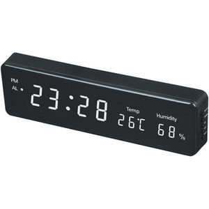 Elektronische LED Muur Horloge Decor EU Plug Digitale Wandklok Grote LED Tijd Kalender Temperatuur Vochtigheid Display Bureau Tafel Klokken