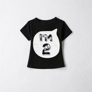 Unisex Zomer T-shirt Meisje Katoen Brief Tops Baby Meisje Kleding 1 2 4 Jaar Verjaardag Peuter Jongen Shirts Party dragen Kleding
