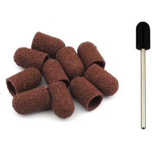 50 Stks/set 80 # Grit Nail Schuren Caps Rubber Grip Pedicure Polijsten Zand Blok Elektrische Boor Accessoires Bit Manicure Gereedschap