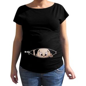 Pregnant Women Blouse Maternity Short Sleeve Tops Cartoon T-shirt For Pregnancy Breastfeeding Clothes Maternity T-shirt