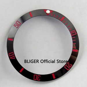 38mm keramische bezel insert zwart met rode marks lichtgevende dot fit 40mm horloge case SUB Automatische mannen horloge BB29