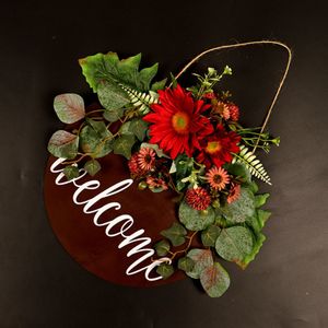 Houten Boerderij Welkom Voordeur Teken Guirlande Kerst Pasen Veranda Voorjaar Decoratie