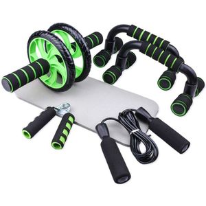 -Wiel Roller Fitness Set Push Springtouw Workout Trein Abinal Draagbare