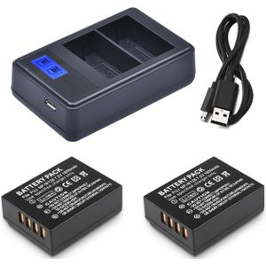 Batterij (2-Pack) + Lcd Usb Dual Charger Voor Fujifilm NP-W126, NPW126, NP-W126S, NPW126S, NP-W 126S Oplaadbare Lithium-Ion