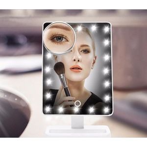 20LED Lichten In En 10x Vergrootglas Platte Desktop Spiegels Kan Draaien Touch-Gevoelige Spiegels