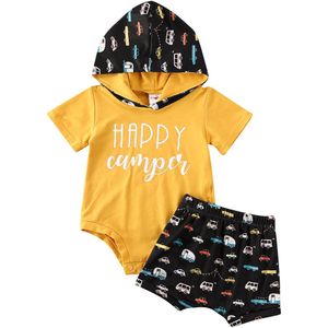 Peuter Kids Baby Jongen Meisje Hooded Tops Korte Broek Outfits Kleding Trainingspak