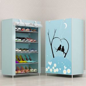 6-Layer Schoenen Organizer Rack Stofdicht Non-Wonven Stof Schoenen Kast Plank Standhouder Bespaar Ruimte Garderobe opslag