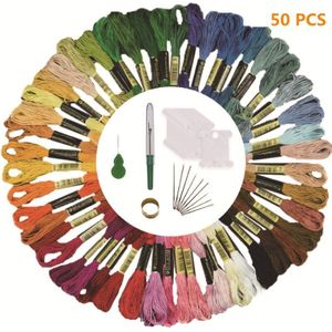 Multicolor Kruissteek Draden Borduurgaren Floss Streng Kit Diy Naaien Gereedschap 50/100/150/200 Willekeurige Kleuren