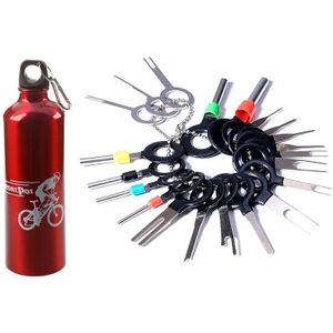 Sport Fiets Patronen Camping Aluminium Ketel 750 Ml-Red & 21Pcs Terminals Verwijdering Key Gereedschap Set