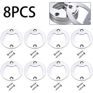 8 stuks 40mm Ronde Bier Flesopener Inserts met Schroeven DIY Bier Soda Glas Cap Bar Opener Ambachten Keuken tool Gadgets