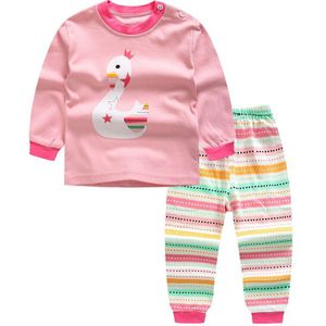 Herfst Kids Lange Onderbroek Jongens Meisjes Leuke Ondergoed Cartoon 100% Katoen Lange Mouw Trui + Broek 2 Stuks thermisch Ondergoed