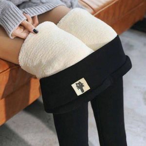 Warm Vrouwen Broek Winter Skinny Dikke Fluwelen Wol Fleece Leggings Broek Lamsvacht Kasjmier Broek Vrouwelijke Leggings