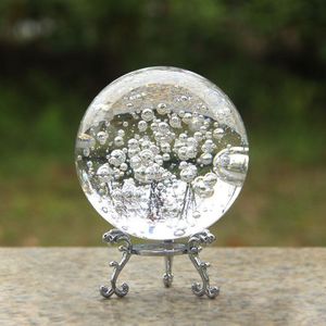 80/100Mm Crystal Bubble Bal Quartz Knikkers Glas Magic Sphere Home Decoratie Ornamenten Decoratieve Bal Beeldjes Miniatuur