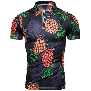 Zomer mannen Polo Katoen Polo Shirt Afdrukken Vruchten Ananas mannen Korte Mouwen Slanke Business Casual Fit tops
