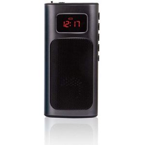 JINSERTA Mini FM Radio Speaker Muziekspeler met LED Licht Opladen Kabel Ondersteuning Tf-kaart Aux Spelen