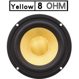 Diylive 4 Inch 4.5 "Midbass Woofer Luidspreker 4 / 8 Ohm 50W Glasvezel Vibrerende Wastafel Luidspreker bk BT4 Zwart/Geel