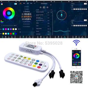 Bluetooth Muziek Controller Voor WS2812B Addressab Led Strip Licht Led Tape 24key Ir Afstandsbediening Muziek App Rgb Controller DC5-24V