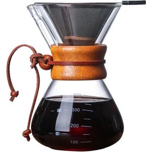 Ecocoffee 400/500/800 Ml Hittebestendige Glazen Koffie Waterkoker Resuable Metalen Filter Percolator Turkse Potten Barista Maker