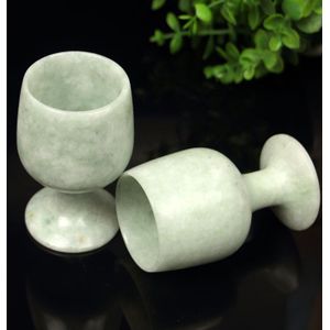 1Pcs Natuurlijke Wit Geel Groen Jade Wijnglas Mode Chinese Stijl Cup Hand Gesneden Ambachten Theekopje Charm W89