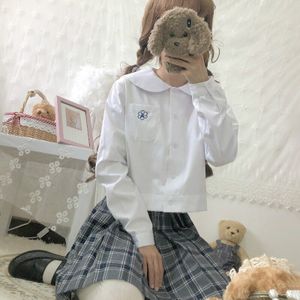 Japanse College Jk Uniformen Vlinderdas Witte Lange Mouwen Plaid Geplooide Rok Pak School Meisje Uniform Estudiantes