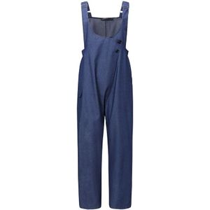 Plus Size Womens Denim Blauw Jumpsuits Zanzea Vintage Casual Overalls Strap Rompertjes Vrouwelijke Knop Harem Pant Solid Raap