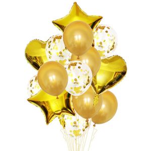 14 Pcs Latex Confetti Ballon Set Ster Hart Folie Ballon Bruiloft Verjaardag Baby Shower Party Decoraties