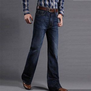 Losse Plus Size Mannen Hoge Taille Flared Jeans Casual Broek Stretch Jeans