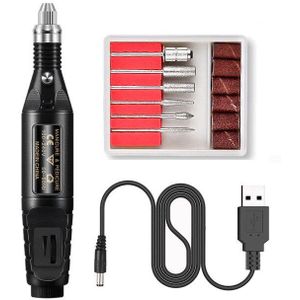 6 Kleur Elektrische Manicure Nail Polijstmachine Machine Boren Frezen Verstelbare Snelheid Zachte Polijsten Art Pen Professionele Kits