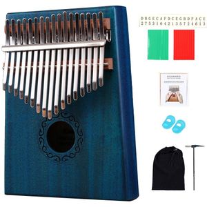 17 Toetsen Kalimba Duim Piano Hout Mahonie Body Muziekinstrument Met Leren Boek Tune Hamer Voor Beginner Kalimba Tas