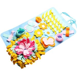 Pet Training Tapijt Hond Snuffle Splicing Mat Honden Nosework Speeltuin Speelgoed Huisdier Snuiven Training Afneembare Fleece Pads Play Mat