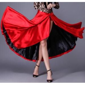 Stle Spaanse Dans Rok Vro Zwart Rode Latin Dance jurk Paso Doble Rok Mantel Dans Jurk Vrouw Prestaties Dans rok