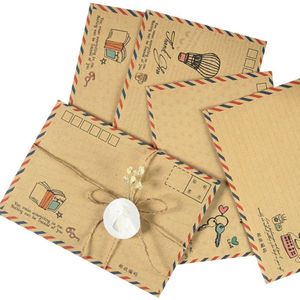 8 Stks/partij Vintage Papier Enveloppen Air Enveloppen Kunnen Gemaild Voor Postkaart Bescherming Mini Envelop School Supply