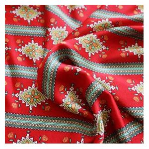 Rode Kerst Stof Stretch Crêpe Satijn Materiaal Voor Sjaal Pyjama 100 Cm * 150 Cm