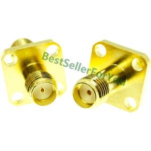 Adapter SMA vrouwelijke naar SMA vrouwelijke 12.7mm 4 gat flens panel mount connector F/F