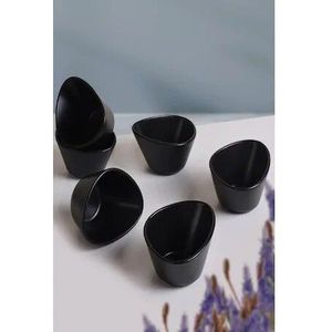 Keramika Miska Matte Black Snoepgoed 12 Cm 6 Stuks Platen Sets Keuken Eetkamer Bar Servies Set Made In turkije