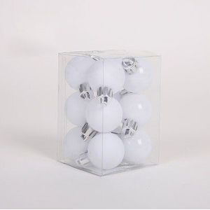 3-8 Cm Wit Matte Licht Kerst Bal Opknoping Ornament Diy Xmas Wedding Kerstballen Verjaardagsfeestje Voor Thuis