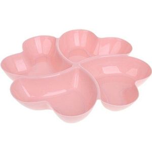 4-Compartiment Hartvormige Voorgerecht Dienblad Platen Opbergdoos Gedroogd Fruit Snack Platen Verdeeld Candy Dessert Container