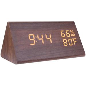 Intelligente Inductie Usb Hout Led Sound Control Wekker Timer Kalender Temperatuur Display Tafelklok Home Decor