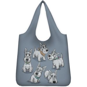 Opvouwbare Recycle Shopping Bag Ecologische Yorkshire Terrier Print Shopping Tote Bag Herbruikbare Fruit Groente Kruidenier Pocket