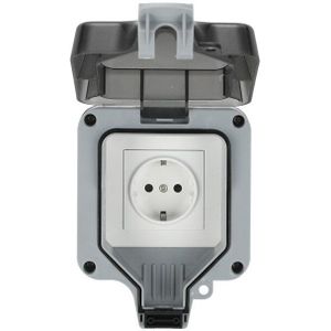 Franse Eu Uk Britse Duitsland Europese 1 Gang Waterdicht Socket Behuizing Doos Outdoor Outlet Weerbestendig Socket 13A 16A Plug In