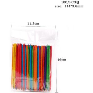 100 Pcs Houten Nail Art Decoraties Gereedschap Puntjes Pen Strass Picker